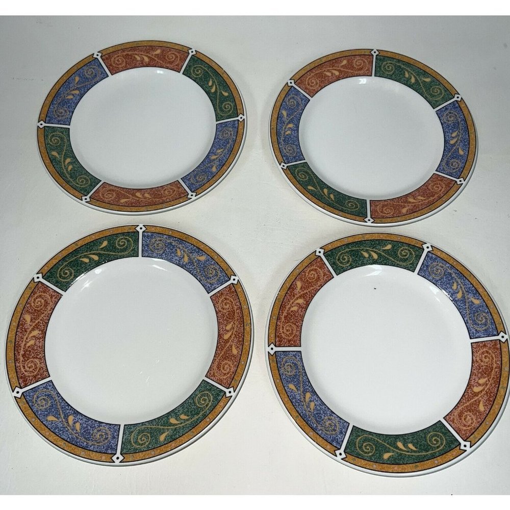 Majesticware Sakura Stoneware Persia Set of 4 Salad Dessert Plates 7 7/8”